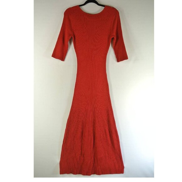 NEW FAVORITE DAUGHTER Crush Cutout Detail Cotton Blend Rib Jumper Dress L#2534* - Picture 6 of 9